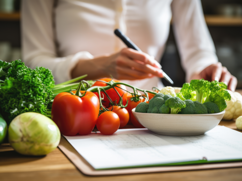 Woman planning meals