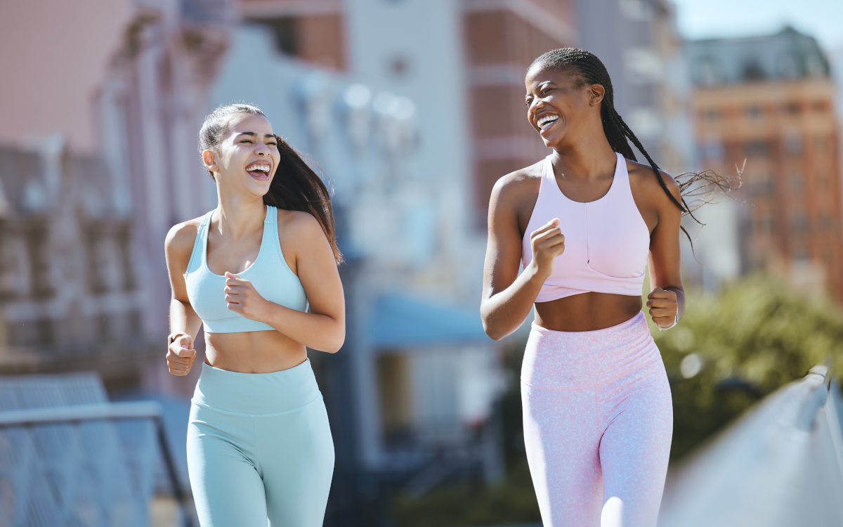tow women jogging