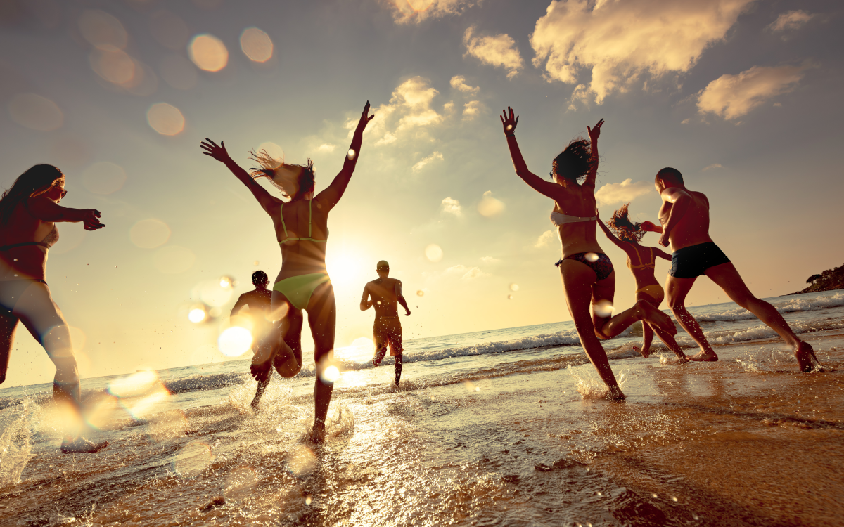 Friends on beach